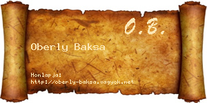 Oberly Baksa névjegykártya